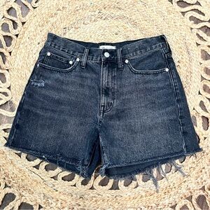 Madewell Size 27 Relaxed Mid-length Denim Cut Off Shorts Black
